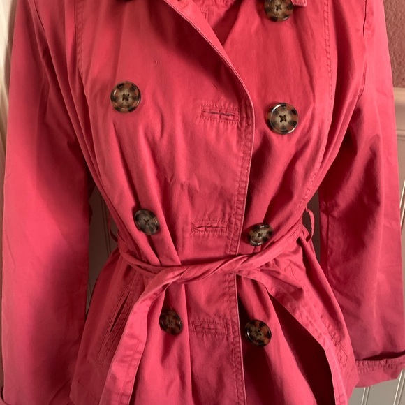 Pink Merona Short Trench Lightweight Jacket size Small - Picture 2 of 7